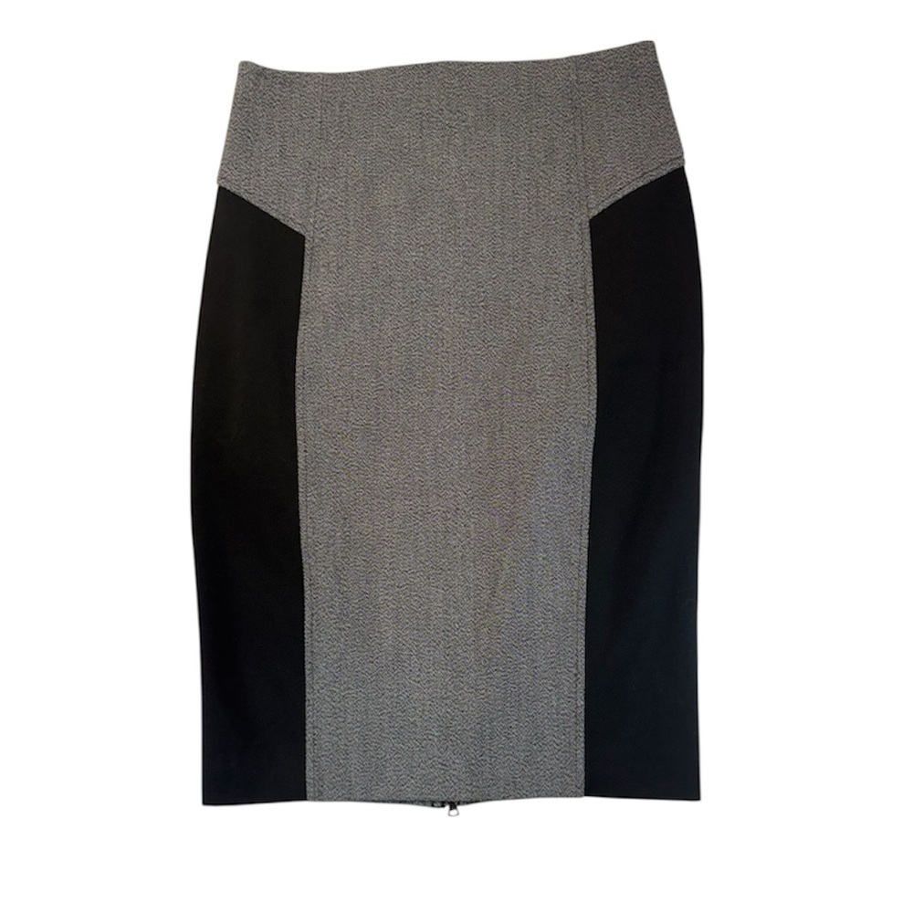Express Skirt Pencil Skirt Leopard Lined Back Zip Bodycon Y2K Gray Black Size 6